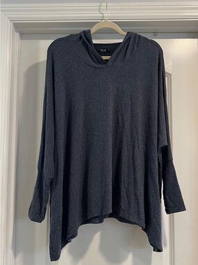 Michael Lauren light navy blue Hooded Pullover Top